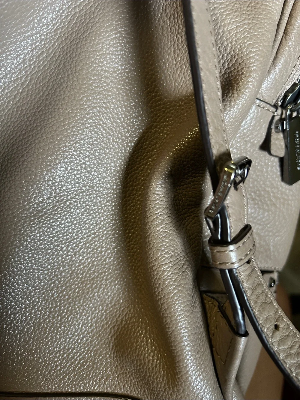Michael Kors Pebbled Leather Backpack in Taupe
